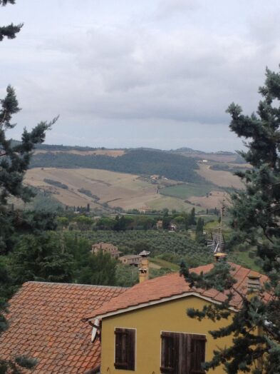 aerial view of a winery in Tuscany