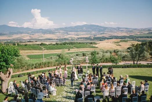 a wedding at a winery in Tuscany