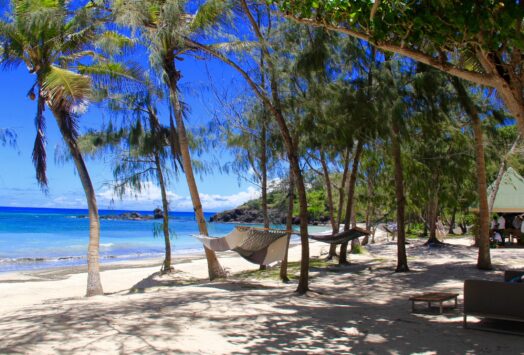 A beautiful beach in Fiji at the private Turtle Island resort