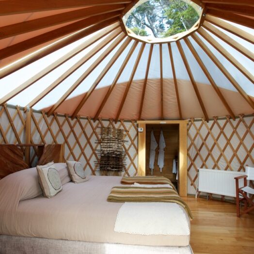 Glamping in the luxury yurt accommodations at Patagonia Camp.
