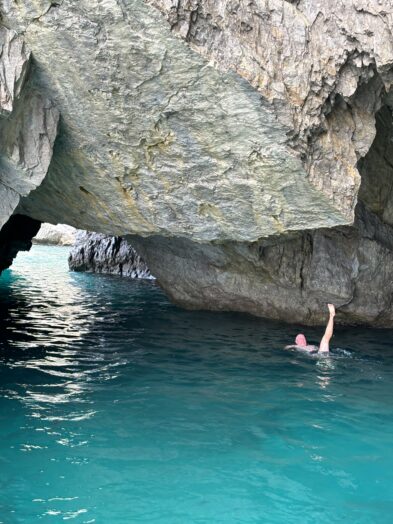 swimming in the green grotto Capri