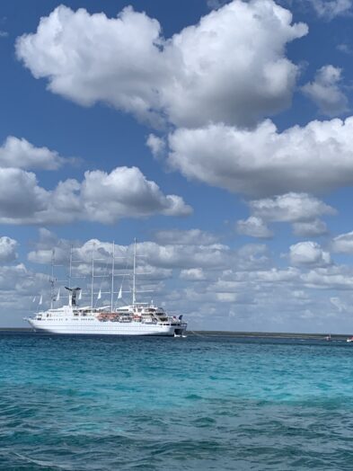 the largest sailing vessel, the Club Med 2