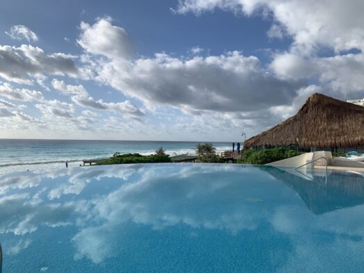 The oceanfront pool at Live Aqua Cancun
