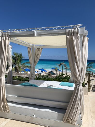 A beach cabana in Cancun