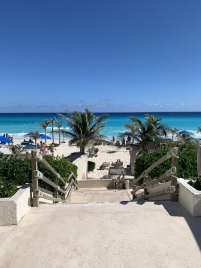 Stairs to the beach At Live Aqua in Cancun