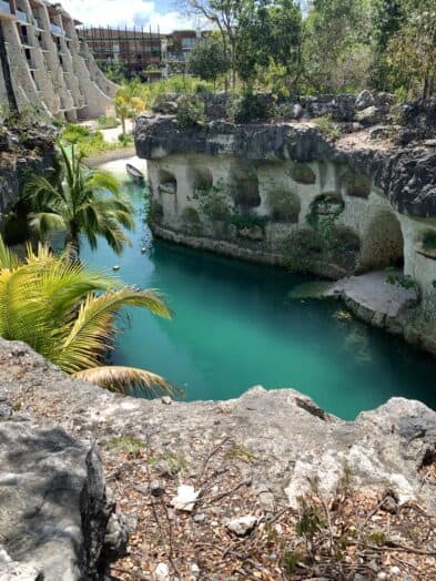 a resort built in mayan ruins