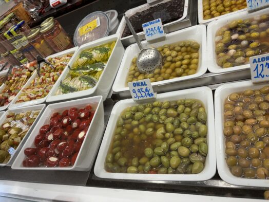 A deli and olive bar in Barcelona