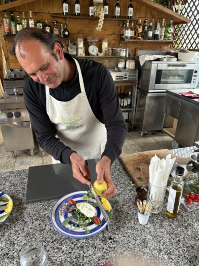 Taking a cooking class at Giardino di Capri in Italy