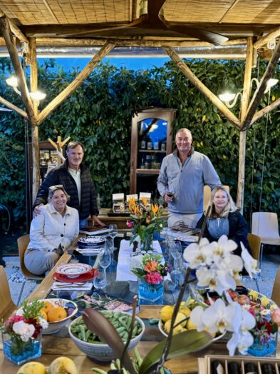 Dining with friends at Giardino di Capri in Italy