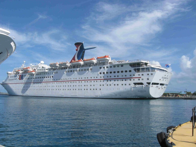 A cruise ship in the Caribbean