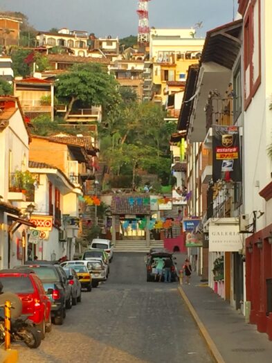 A streetscape in Puerto Vallarta