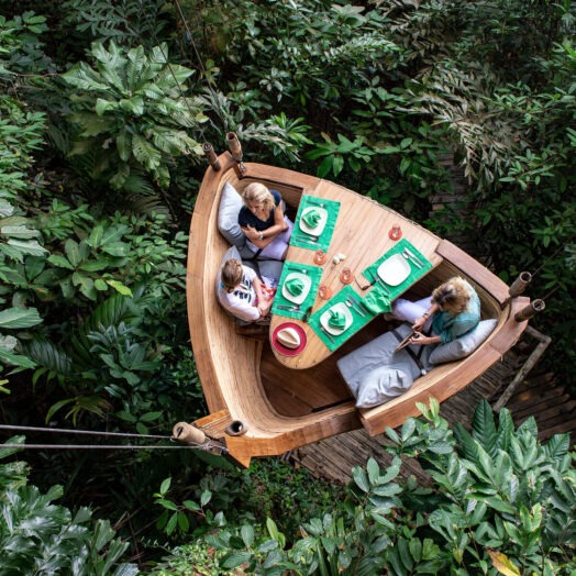 Dining in a treehouse in Thailand