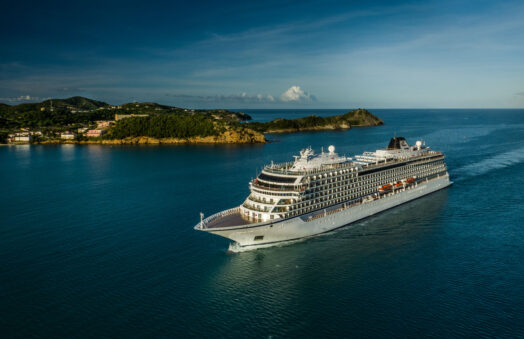 A cruise ship in the Caribbean