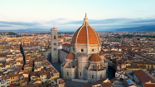 A view overhead of Florence Italy