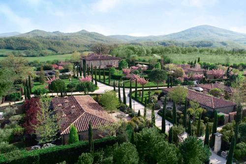 aerial view of a hotel in Tuscany