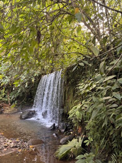 a waterfall in La fortuna