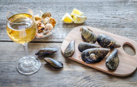 A plate of fresh seafood at a restaurant in Charleston