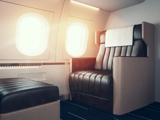 a lay flat business class seat