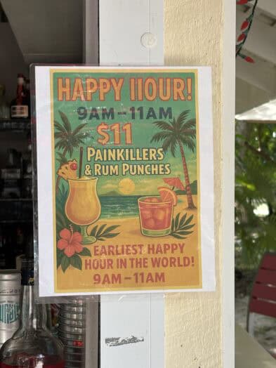a poster for soggy dollar pain killers on jost van dyke