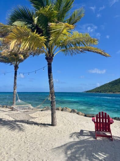 a beach chair looking out over the ocean