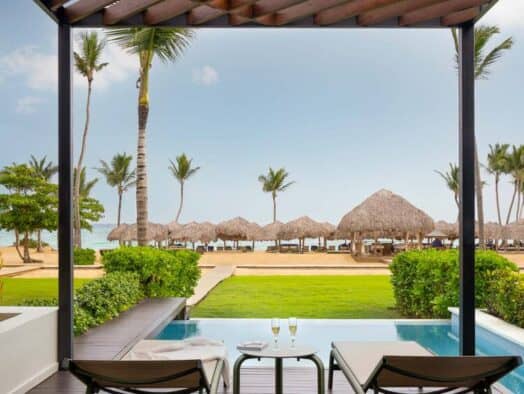 a view of the ocean from a private suite at finest punta cana