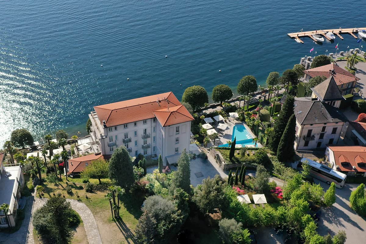 Beautiful lakeside villa on Lake Maggiore with private dock and lush gardens.